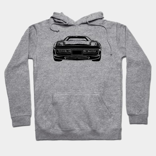 C4 Corvette Sketch Art Hoodie by DemangDesign